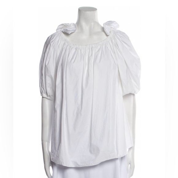 Stella McCartney white off shoulder puff sleeve peasant top blouse shirt - Picture 9 of 12